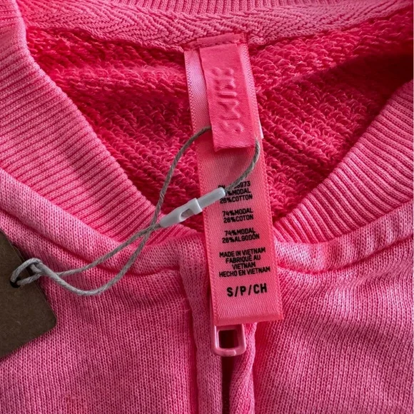 NWT Skims French Terry Zip Up Hoodie - Coral - S- SOLD OUT! - Picture 8 of 9